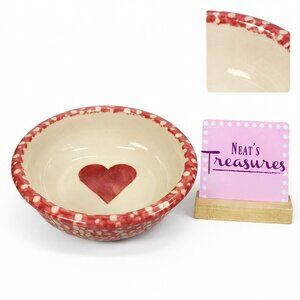 Roseville The Workshop of Gerald Henn ROSE SPONGE Red Spongeware Rim Soup Bowl